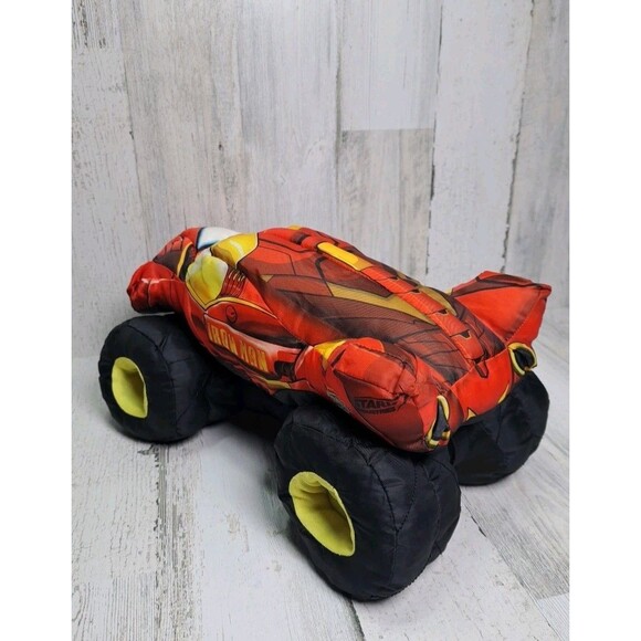 Marvel Iron Man Monster Jam Plush Truck Pillow HTF 2010 Stuffed Puff Toy - Picture 3 of 16